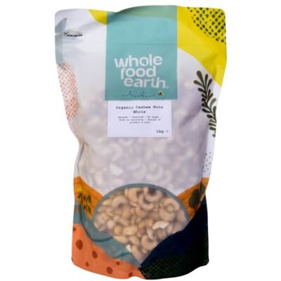 Wholefood Earth Noix de cajou entières bio 1 kg Crues Sans OGM Véganes Riches en fibres Source de protéines Certifiées biologiques - Publicité Wholefood Earth Noix de cajou entières bio 1 kg Crues Sans OGM Véganes Riches en fibres Source de protéines Certifiées biologiques - Publicité