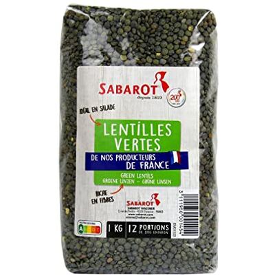 Sabarot Lentilles vertes de France Sachet 1Kg - Publicité Sabarot Lentilles vertes de France Sachet 1Kg - Publicité
