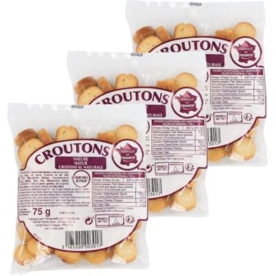 Tipiak Lot de 3 Croûtons Nature 75g – Croûtons grillés croustillants pour soupe, salade et apéritif – Format économique - Publicité Tipiak Lot de 3 Croûtons Nature 75g – Croûtons grillés croustillants pour soupe, salade et apéritif – Format économique - Publicité