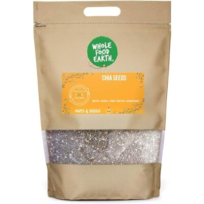 Wholefood Earth Graines de chia, 2 kg Sans OGM Naturelles Riches en fibres Riches en protéines - Publicité Wholefood Earth Graines de chia, 2 kg Sans OGM Naturelles Riches en fibres Riches en protéines - Publicité
