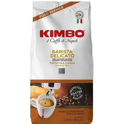 Grains de Café Kimbo Barista Delicato - 1kg - Torréfaction Moyenne - Arabica & Robusta - Publicité Grains de Café Kimbo Barista Delicato - 1kg - Torréfaction Moyenne - Arabica & Robusta - Publicité
