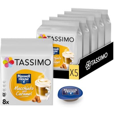 Tassimo Café Dosettes 40 boissons Maxwell House Macchiato Caramel (lot de 5 x 8 boissons) - Publicité Tassimo Café Dosettes 40 boissons Maxwell House Macchiato Caramel (lot de 5 x 8 boissons) - Publicité
