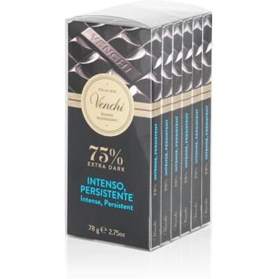 Venchi Kit de 6 Tablettes Chocolat Extra Noir 75%, 468 g, Sans Gluten, Vegan, Sans Colorants ni Conservateurs, Idée Cadeau - Publicité Venchi Kit de 6 Tablettes Chocolat Extra Noir 75%, 468 g, Sans Gluten, Vegan, Sans Colorants ni Conservateurs, Idée Cadeau - Publicité