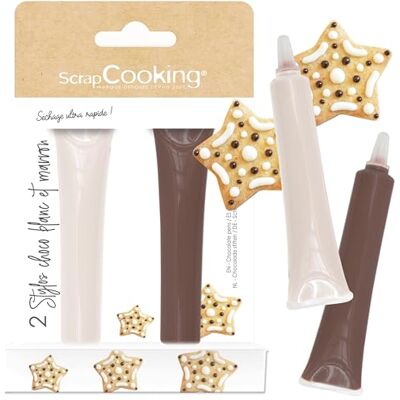 ScrapCooking 2 Stylos Choco Marron et Blanc Crayons Alimentaires Pâtisserie Colorants Décoratifs Comestibles Écrire & Dessiner sur Desserts, Gâteaux & Biscuits Noël 7061 - Publicité ScrapCooking 2 Stylos Choco Marron et Blanc Crayons Alimentaires Pâtisserie Colorants Décoratifs Comestibles Écrire & Dessiner sur Desserts, Gâteaux & Biscuits Noël 7061 - Publicité