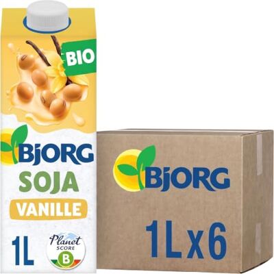 BJORG Boisson Végétale Soja Vanille Bio 6 x 1 L 100% végétal Sans Sucre Ajouté Pauvre en matières grasses Sans Lactose - Publicité BJORG Boisson Végétale Soja Vanille Bio 6 x 1 L 100% végétal Sans Sucre Ajouté Pauvre en matières grasses Sans Lactose - Publicité