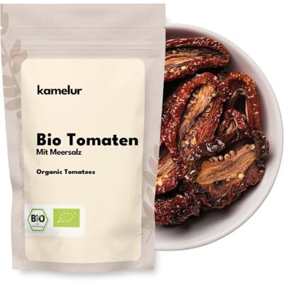Kamelur tomates bio séchées, au sel de mer raffinées et demi-tomates au soleil, pour salades ou antipasti comme légumes naturels 1 kg (Lot de 1) - Publicité Kamelur tomates bio séchées, au sel de mer raffinées et demi-tomates au soleil, pour salades ou antipasti comme légumes naturels 1 kg (Lot de 1) - Publicité