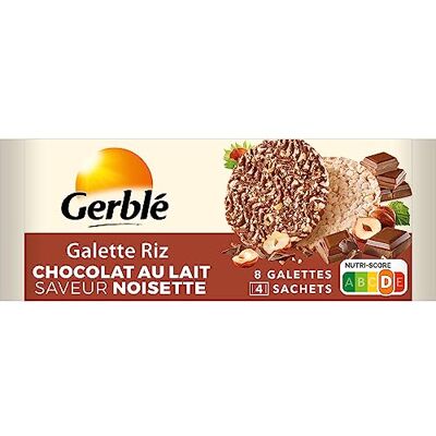 Gerblé Galettes Riz Chocolat au Lait Saveur Noisette – 4 Sachets Individuels de 2 Galettes, Sans Huile de Palme, Idéales pour une Pause Gourmande – 142g - Publicité Gerblé Galettes Riz Chocolat au Lait Saveur Noisette – 4 Sachets Individuels de 2 Galettes, Sans Huile de Palme, Idéales pour une Pause Gourmande – 142g - Publicité