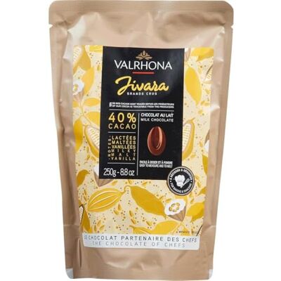 Valrhona Grains de Chocolat au Lait Jivara - Chocolat de Pâtisserie 40% - Publicité Valrhona Grains de Chocolat au Lait Jivara - Chocolat de Pâtisserie 40% - Publicité