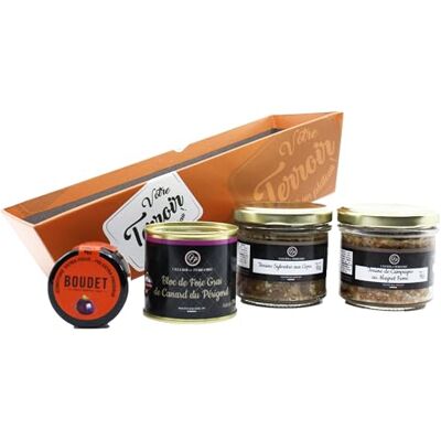 Cellier du Périgord Panier Gourmand Foie Gras Terrines Figues - Publicité Cellier du Périgord Panier Gourmand Foie Gras Terrines Figues - Publicité