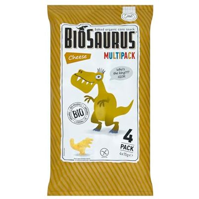 BioSaurus Croustilles de maïs Dinosaures au fromage sans gluten BIO 4x15 g - Publicité BioSaurus Croustilles de maïs Dinosaures au fromage sans gluten BIO 4x15 g - Publicité