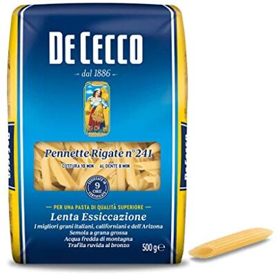 De Cecco Lot de 10 pâtes 100 % italiennes rigate n° 241 500 g - Publicité De Cecco Lot de 10 pâtes 100 % italiennes rigate n° 241 500 g - Publicité