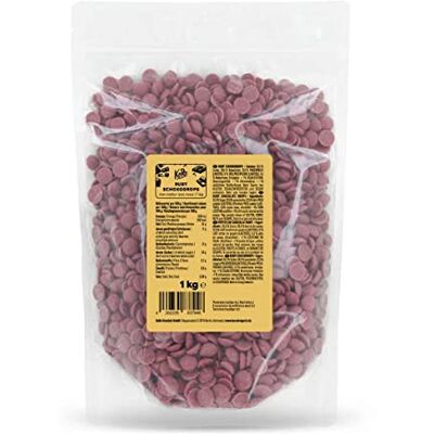 KoRo Pépites de chocolat ruby 1 kg Min. 47,3% de cacao Naturellement rose sans colorant ni arôme de fruit Parfait pour la pâtisserie pour affiner vos préparations - Publicité KoRo Pépites de chocolat ruby 1 kg Min. 47,3% de cacao Naturellement rose sans colorant ni arôme de fruit Parfait pour la pâtisserie pour affiner vos préparations - Publicité