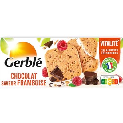 Gerblé Vitalité, Sablé au Chocolat Saveur Framboise, Sans Huile de Palme, 3 Sachets Individuels, 12 Biscuits, 140 g, 206290 - Publicité Gerblé Vitalité, Sablé au Chocolat Saveur Framboise, Sans Huile de Palme, 3 Sachets Individuels, 12 Biscuits, 140 g, 206290 - Publicité
