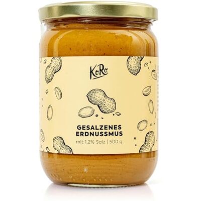 KoRo Beurre de cacahuète salé 500g Vegan Beurre de noix à base de cacahuètes grillées et d'une pincée de sel Sans huile de palme et sans sucre ajouté* Source de protéines - Publicité KoRo Beurre de cacahuète salé 500g Vegan Beurre de noix à base de cacahuètes grillées et d'une pincée de sel Sans huile de palme et sans sucre ajouté* Source de protéines - Publicité