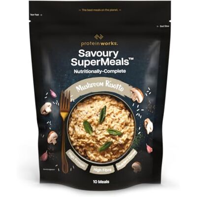 THE PROTEIN WORKS Protein Works Savoury SuperMeals, Mushroom Risotto, 10 Repas Savoury SuperMeals, Plat Cuisinés, Plat Préparé Nutritif et Nourrissant, Recette Végétarienne, Riche en Protéines & Fibres - Publicité THE PROTEIN WORKS Protein Works Savoury SuperMeals, Mushroom Risotto, 10 Repas Savoury SuperMeals, Plat Cuisinés, Plat Préparé Nutritif et Nourrissant, Recette Végétarienne, Riche en Protéines & Fibres - Publicité
