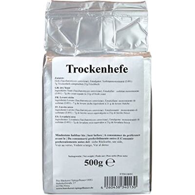 Bäckerei Spiegelhauer LEVURE DE BOULANGER BAKERS YEAST 500 g de levure sèche de qualité professionnelle - Publicité Bäckerei Spiegelhauer LEVURE DE BOULANGER BAKERS YEAST 500 g de levure sèche de qualité professionnelle - Publicité