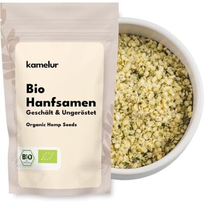 Kamelur 1kg de graines de chanvre biologiques pelées et non torréfiées les graines de chanvre sont idéales comme garniture dans les céréales et dans les salades - Publicité Kamelur 1kg de graines de chanvre biologiques pelées et non torréfiées les graines de chanvre sont idéales comme garniture dans les céréales et dans les salades - Publicité