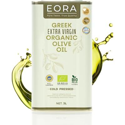 Pure EORA Huile d’Olive Extra Vierge Grecque Bio Premium 3L (Nouvelle Récolte 25/26) – Haute teneur en polyphénols, extraite à froid, très faible acidité ~0,3% – origine unique IGP Lakonie, Grèce - Publicité Pure EORA Huile d’Olive Extra Vierge Grecque Bio Premium 3L (Nouvelle Récolte 25/26) – Haute teneur en polyphénols, extraite à froid, très faible acidité ~0,3% – origine unique IGP Lakonie, Grèce - Publicité