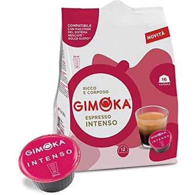 Gimoka Mélange Espresso Intenso intensité 12/13-64 Capsules Compatibles avec les machines à café de la marque Nescafé* Dolce Gusto* Produit en Italie (lot de 4 x 16) - Publicité Gimoka Mélange Espresso Intenso intensité 12/13-64 Capsules Compatibles avec les machines à café de la marque Nescafé* Dolce Gusto* Produit en Italie (lot de 4 x 16) - Publicité