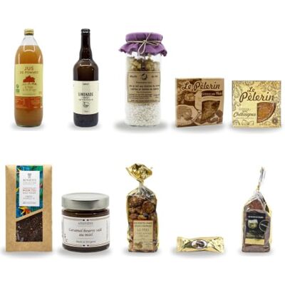 Cellier du Périgord Pack Découverte Cellier Périgord Douceurs Du Sud-Ouest Assortiment douceurs sucrées du Sud-Ouest : chocolats, caramel miel du Périgord, gâteaux aux noix et jus - Publicité Cellier du Périgord Pack Découverte Cellier Périgord Douceurs Du Sud-Ouest Assortiment douceurs sucrées du Sud-Ouest : chocolats, caramel miel du Périgord, gâteaux aux noix et jus - Publicité