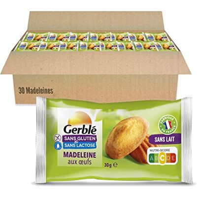 Gerblé Madeleines Sans Gluten Pocket – Sans Gluten & Sans Lactose – Format Familial Moelleux à Emporter, Sans Huile de Palme, 30 Madeleines, 900 g - Publicité Gerblé Madeleines Sans Gluten Pocket – Sans Gluten & Sans Lactose – Format Familial Moelleux à Emporter, Sans Huile de Palme, 30 Madeleines, 900 g - Publicité