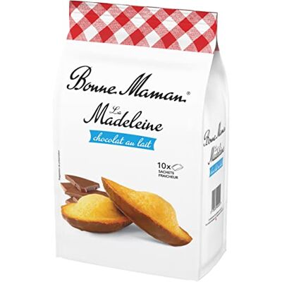 Bonne Maman Bonne-Maman 10 Madeleines Pur-Beurre Nappées au Chocolat au Lait Le sachet de 300g - Publicité Bonne Maman Bonne-Maman 10 Madeleines Pur-Beurre Nappées au Chocolat au Lait Le sachet de 300g - Publicité
