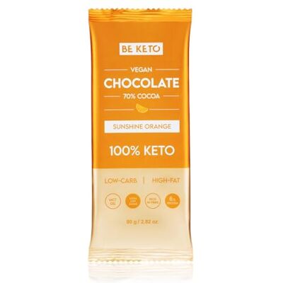Beketo - chocolat keto à l’huile MCT Orange Solaire - 80 g - Publicité Beketo - chocolat keto à l’huile MCT Orange Solaire - 80 g - Publicité