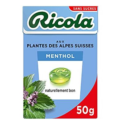 Ricola Bonbons aux Plantes Suisses Parfum Menthol Bienfaisant et Extra Frais Sans Sucres Boîte de 50g - Publicité Ricola Bonbons aux Plantes Suisses Parfum Menthol Bienfaisant et Extra Frais Sans Sucres Boîte de 50g - Publicité