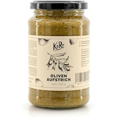 KoRo – Tartinade aux olives vertes 350 g – À l'huile d'olive de qualité supérieure – Goût intense et méditerranéen – Idéale pour l'apéritif et les pâtes - Publicité KoRo – Tartinade aux olives vertes 350 g – À l'huile d'olive de qualité supérieure – Goût intense et méditerranéen – Idéale pour l'apéritif et les pâtes - Publicité