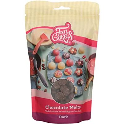 Funcakes - Dark Melts 350 g - Foncé - Morceaux - Chocolat - Publicité Funcakes - Dark Melts 350 g - Foncé - Morceaux - Chocolat - Publicité