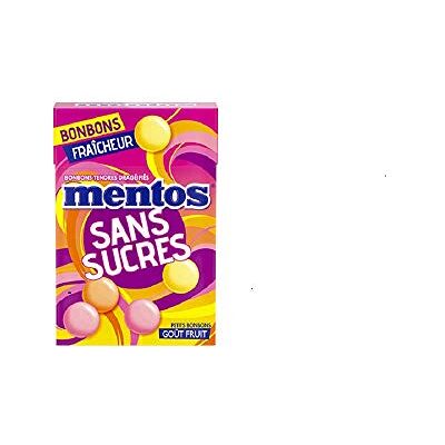 MENTOS - Minis Bonbons Sans Sucres Fruit Tendres et Croquants Goût Fruité Boite Refermable à Emmener Partout et à Partager 49,5 g - Publicité MENTOS - Minis Bonbons Sans Sucres Fruit Tendres et Croquants Goût Fruité Boite Refermable à Emmener Partout et à Partager 49,5 g - Publicité