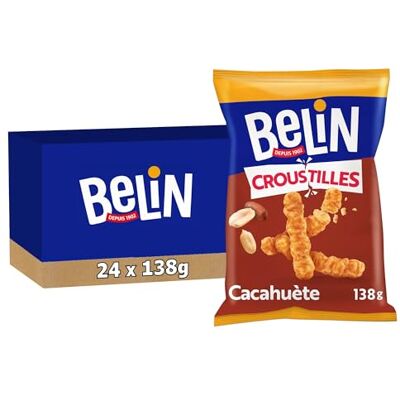 Belin 24 Sachets de Biscuits Soufflés Croustillants Goût Cacahuète A Partager entre Amis ou en Famille pour les Apéros Fabriqué en France Lot de 24x138g - Publicité Belin 24 Sachets de Biscuits Soufflés Croustillants Goût Cacahuète A Partager entre Amis ou en Famille pour les Apéros Fabriqué en France Lot de 24x138g - Publicité