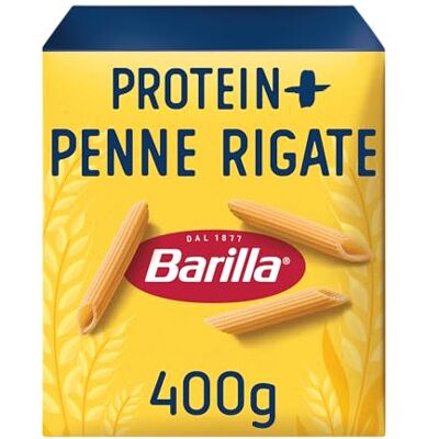 Barilla Protéines de pâtes + Penne Rigate 400 g Le goût des pâtes que vous aimez, avec l'énergie que vous voulez - Publicité Barilla Protéines de pâtes + Penne Rigate 400 g Le goût des pâtes que vous aimez, avec l'énergie que vous voulez - Publicité