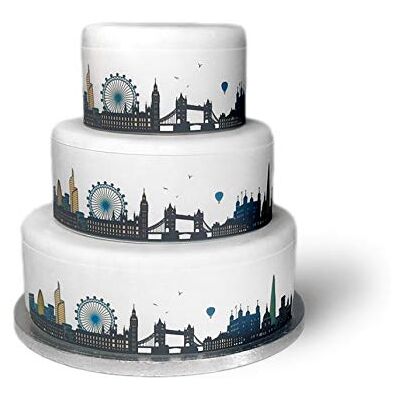 Top That Feuille de décoration comestible Bordure d'horizon de Londres Parfait pour décorer de grands gâteaux Facile à utiliser - Publicité Top That Feuille de décoration comestible Bordure d'horizon de Londres Parfait pour décorer de grands gâteaux Facile à utiliser - Publicité