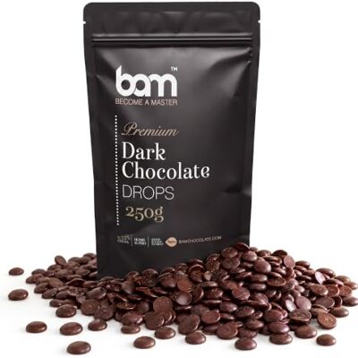 BAM Chocolat Noir de Couverture 55,6% Cacao – Pépites de Chocolat Pistoles Chocolat Pâtissier Fluide pour Desserts, Ganaches, Mousses et Moulage Qualité Professionnelle 250 g - Publicité BAM Chocolat Noir de Couverture 55,6% Cacao – Pépites de Chocolat Pistoles Chocolat Pâtissier Fluide pour Desserts, Ganaches, Mousses et Moulage Qualité Professionnelle 250 g - Publicité