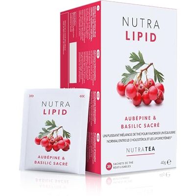 Nutra Tea NUTRALIPID – Thé de gestion des lipides Thé au cholestérol – Prend en charge le taux de cholestérol et la santé cardiaque – Comprend levure rouge, riz et fenugrec – 40 sachets de thé enveloppés - Publicité Nutra Tea NUTRALIPID – Thé de gestion des lipides Thé au cholestérol – Prend en charge le taux de cholestérol et la santé cardiaque – Comprend levure rouge, riz et fenugrec – 40 sachets de thé enveloppés - Publicité