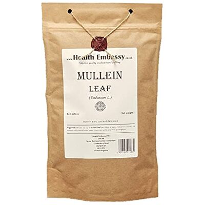 HEALTH EMBASSY Feuille de Bouillon Blanc Tisane Verbascum L Mullein Leaf Tea (100g) - Publicité HEALTH EMBASSY Feuille de Bouillon Blanc Tisane Verbascum L Mullein Leaf Tea (100g) - Publicité