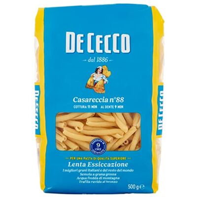 De Cecco Lot de 10 pâtes 100 % italien Casareccia n. 88 nouilles 500 g - Publicité De Cecco Lot de 10 pâtes 100 % italien Casareccia n. 88 nouilles 500 g - Publicité