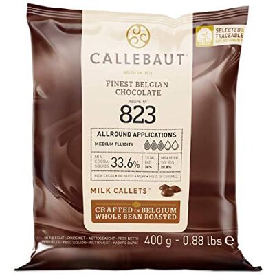 Callebaut N° 823 - 33,6% chocolat au lait belge - Callets 400g - Chocolat - Publicité Callebaut N° 823 - 33,6% chocolat au lait belge - Callets 400g - Chocolat - Publicité