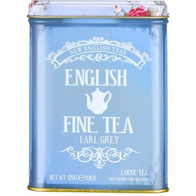 New English Teas - Earl Grey - 125g - Loose-Leaf - Boîte de thé - Publicité New English Teas - Earl Grey - 125g - Loose-Leaf - Boîte de thé - Publicité