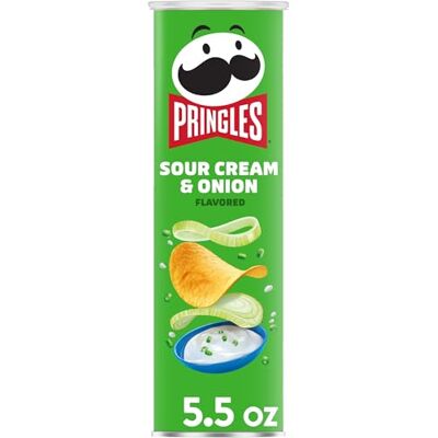 Pringles Sour Cream & Onion Potato Crisps 5.5oz - Publicité Pringles Sour Cream & Onion Potato Crisps 5.5oz - Publicité