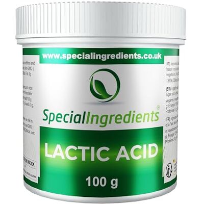 Special Ingredients Acide Lactique en poudre 100g Utilisation dans les cocktails, boissons et brassage de la bière, fromage et beurre véganes, végan et sans OGM Qualité premium - Publicité Special Ingredients Acide Lactique en poudre 100g Utilisation dans les cocktails, boissons et brassage de la bière, fromage et beurre véganes, végan et sans OGM Qualité premium - Publicité