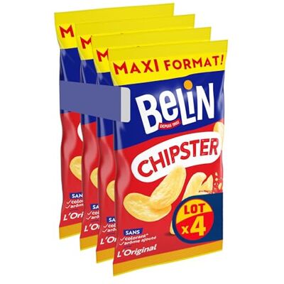 Belin 4 Sachets de Chipster 150g Sans Colorant* Sans Arôme Ajouté A Partager entre Amis ou en Famille pour l'Apéro Lot de 4x150g - Publicité Belin 4 Sachets de Chipster 150g Sans Colorant* Sans Arôme Ajouté A Partager entre Amis ou en Famille pour l'Apéro Lot de 4x150g - Publicité