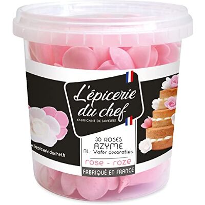 L'épicerie du chef Épicerie du Chef Pot de 30 Roses en Azyme Rose Décoration Fleur Alimentaire Pâtisserie, Gâteau, Pièce-Montée, Cupcakes Comestibles & Colorant Origine Naturelle Fabriqué en France EDC8696 - Publicité L'épicerie du chef Épicerie du Chef Pot de 30 Roses en Azyme Rose Décoration Fleur Alimentaire Pâtisserie, Gâteau, Pièce-Montée, Cupcakes Comestibles & Colorant Origine Naturelle Fabriqué en France EDC8696 - Publicité