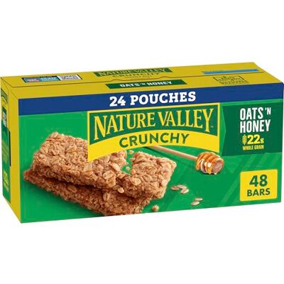 Nature Valley Crunchy Lot de 24 barres de céréales Oats 'n Honey 48 barres 1013,8 g - Publicité Nature Valley Crunchy Lot de 24 barres de céréales Oats 'n Honey 48 barres 1013,8 g - Publicité