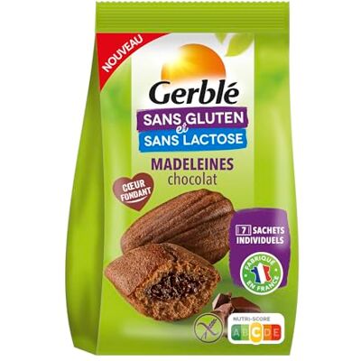 Gerblé Madeleines Chocolat – Sans Gluten & Sans Lactose – Goûter Moelleux au Cœur Fondant, Sans Huile de Palme, 7 Sachets Individuels, 200 g - Publicité Gerblé Madeleines Chocolat – Sans Gluten & Sans Lactose – Goûter Moelleux au Cœur Fondant, Sans Huile de Palme, 7 Sachets Individuels, 200 g - Publicité