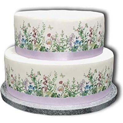 Top That Feuille de décoration comestible sur le thème des fleurs sauvages et des papillons – Parfait pour les grands gâteaux – Facile à utiliser - Publicité Top That Feuille de décoration comestible sur le thème des fleurs sauvages et des papillons – Parfait pour les grands gâteaux – Facile à utiliser - Publicité