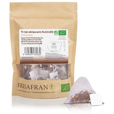 FRISAFRAN Pyramides de Thé Rouge Pu Erh Bio 30Un 60g Minceur Diurétique Digestif Détox Brûleur de graisse Thé drainant tisane en sachets thé pu erh rouge infusion sans additifs - Publicité FRISAFRAN Pyramides de Thé Rouge Pu Erh Bio 30Un 60g Minceur Diurétique Digestif Détox Brûleur de graisse Thé drainant tisane en sachets thé pu erh rouge infusion sans additifs - Publicité