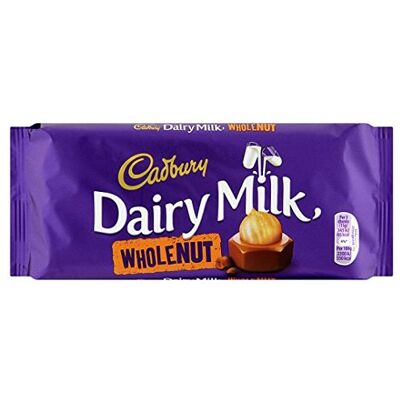 Cadbury - Dairy Milk Whole Nut - 120 g - Barre chocolatée - Publicité Cadbury - Dairy Milk Whole Nut - 120 g - Barre chocolatée - Publicité