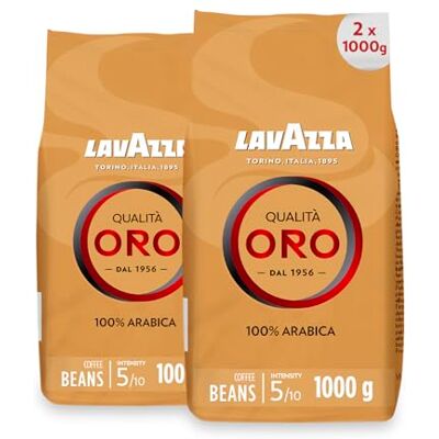 Grains de café Lavazza Qualita Oro - Pack de 2 - 2000g - Publicité Grains de café Lavazza Qualita Oro - Pack de 2 - 2000g - Publicité